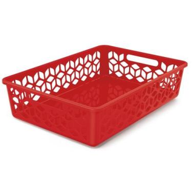 Imagem de Cesto Organizador Raso Multiuso Gaveta Armário Plástico 9 L S/ Tampa -