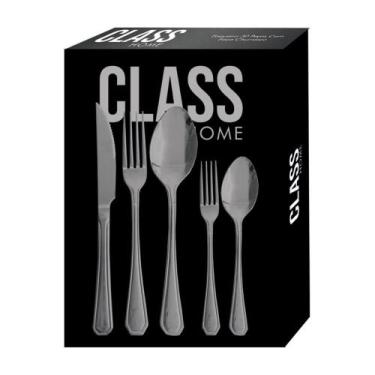 Imagem de Faqueiro Inox 30 Peças Class Prateado Com Faca Churrasco - Class Home