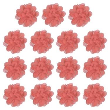 Imagem de YELARXI Flores de chiffon, apliques de tecido de costura, apliques de flores de chiffon - adequado para (mulheres/artesanato faça você mesmo/tiaras/acessórios de cabelo/casamento/festa/corsage) 10 cm