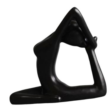 Imagem de KiBcsLic Estatueta de ioga, ornamento decorativo de cerâmica, escultura de arte estética moderna para sala de estar, armários domésticos, colegas, Style a