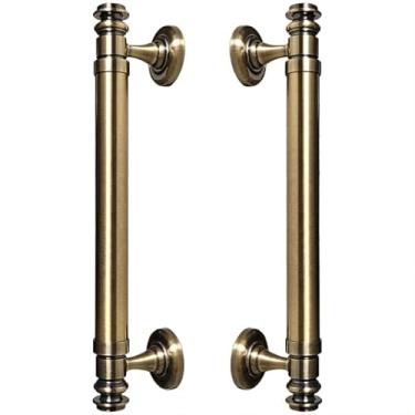Imagem de Puxador Duplo Porta Pivotante Correr Rústico Davinci 300mm Maxima Metais (Bronze Antigo)