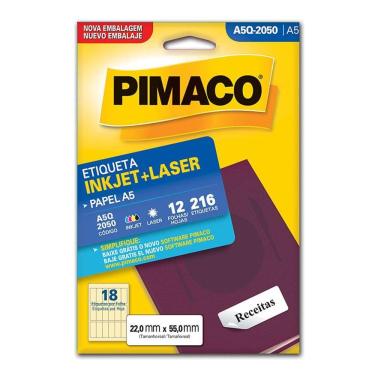 Imagem de Etiqueta inkjet/laser A5Q2050 c/ 12 fls Pimaco