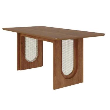Imagem de Mesa De Sala Jantar Valentina C/ Tampo Madeirado 180x90cm Cinamomo - Cimol