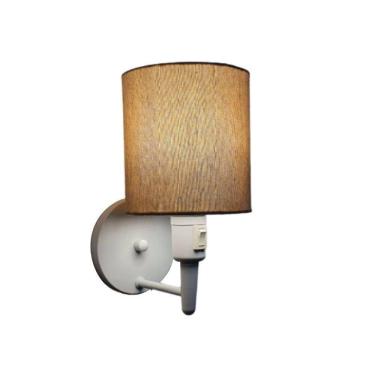 Imagem de Arandela Cilíndrica Md-2030 Branca Com Liga E Desliga Cúpula Palha - Bivolt