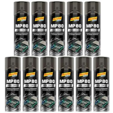 Imagem de Kit 11 Limpa Contato Elétrico Spray 300ml Mundial Prime MP80 Aeroflex – Remove Oxidação, Poeira e Garante Melhor Contato em Componentes Elétricos