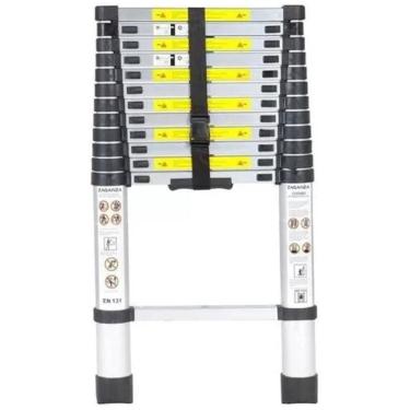 Imagem de Escada Telescópica Aluminio 13 Degraus 4Mts