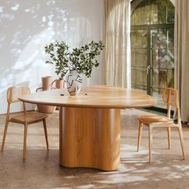 Imagem de mesa de jantar orgânica triangular rustica cinamomo luxo - Aprire Móve