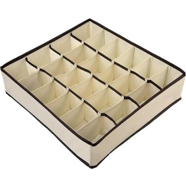 Imagem de Ordene - Organizador de Gaveta Tipo Colmeia para Peças Íntimas, Cor Creme com Marrom, Linha My Closet