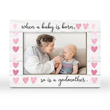 Imagem de CGBHW Porta-retrato para madrinha, presente de avó pela primeira vez, presente de anúncio de bebê para nova avó, netos recém-nascidos, netos, porta-fotos, 10 x 15 cm, horizontal para exibição de mesa