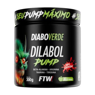 Imagem de Dilabol Pump Pré Treino Pote 300g Ftw Diabo Verde,  Maça Verde