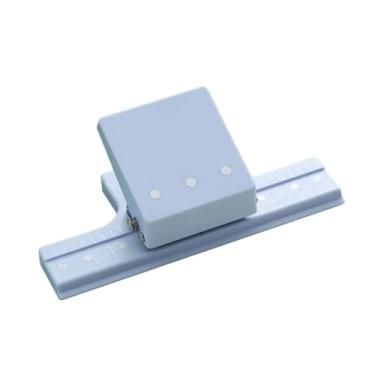 Imagem de Colaxi Perfurador de papel com 3 furos para cartões comemorativos, fotos, scrapbooking, material de escritório, capacidade para 5 folhas, Azul