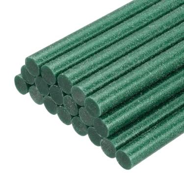 Imagem de PATIKIL Bastões de cola quente para pistola de cola, 20 peças de adesivos coloridos de derretimento a quente para projetos de artesanato DIY, decoração de arte, reparos domésticos, verde escuro (9,9