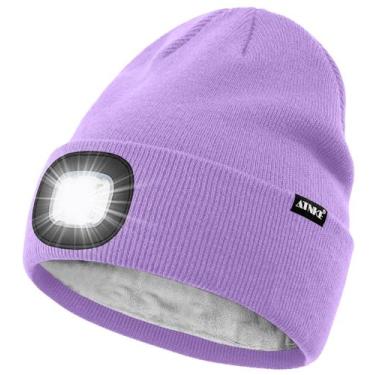 Imagem de Gorro iluminado por LED ATNKE USB recarregável 4 LED