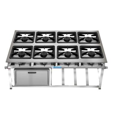 Imagem de Fogão Industrial 8 Bocas Ap P8 em Aço Inox com Forno Leona