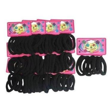 Imagem de KiT 72 Elástico Rabico Para Cabelo Tipo Pacote - 1 PACOTE - oem, Preto