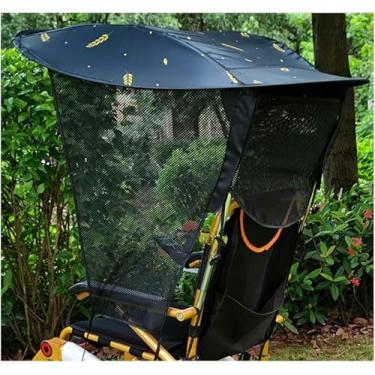 Imagem de Toldo Elétrico Para Cadeira De Rodas, Resistente A Uv E Capa De Chuva, Dobrável Para A Maioria Das Cadeiras De Rodas, Algodão Durável E Material Plástico