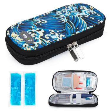 Imagem de Estojo térmico para viagem com refrigerador de insulina YOUSHARES - Estojo térmico para diabéticos, insulina e medicamentos para cuidados com diabéticos com 2 bolsas de gelo aprovadas pela TSA