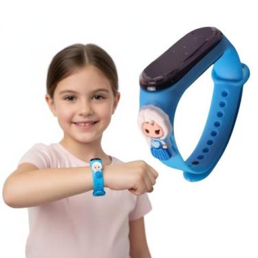 Imagem de Relógio Infantil Menina Frozen Elza Azul Digital A Prova Dagua