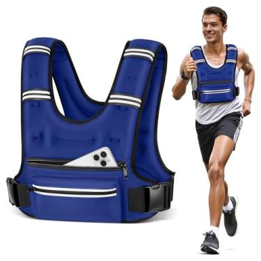 Imagem de Mieakvool Coletes ponderados para mulheres e homens, 8 12 16 9 kg colete ponderado com bolsos de armazenamento, colete de corrida com faixa refletiva, colete de peso com alças ajustáveis para corrida