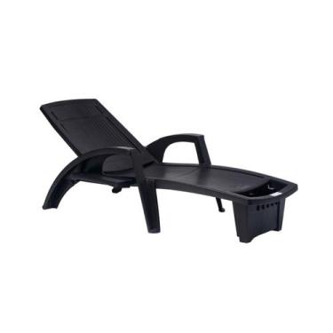 Imagem de Espreguiçadeira Sole Reclinável Preta em Polipropileno com Proteção UV