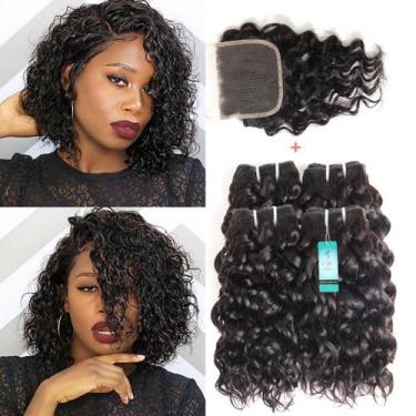 Imagem de Pacotes de cabelo UDU Water Wave com fecho de renda 12A 50g