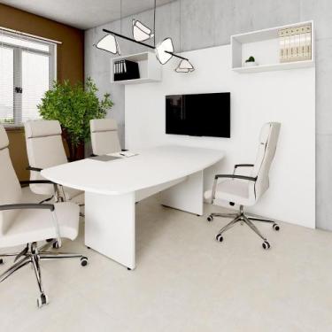 Imagem de Mesa de Reunião Orgânica 2m Pés Painel Escritório F5 Office - F5 Offic