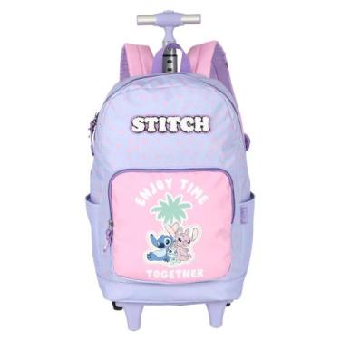 Imagem de Mochila com Rodinhas e Alças Stitch e Angel Roxo MC50092SC UP4YOU Lanç