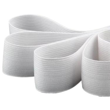 Imagem de Elástico Reforçado, Faixa Elástica Plana Branco 25 Metros Costura Roupas Acessórios(2.5 cm,Kit 5)