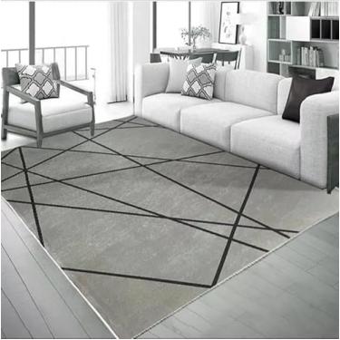 Imagem de Tapete sala antiderrapente antialergico Belga 39 aveludado nao solta pelo indiano 1,00x1,50