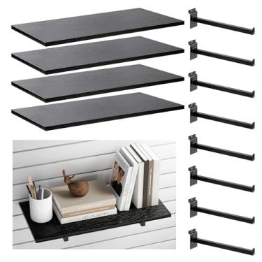 Imagem de WETOECOTEC Prateleiras de madeira, prateleira de parede de ripas acessório para garagem, reforma de casa, exibição de varejo (10, 61 x 30 cm)