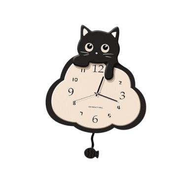 Imagem de IEUDNS Relógio de Parede com Gato, Relógio de Pêndulo Decorativo, Relógio Artístico, Relógio de Parede Moderno E Silencioso para Pendurar.