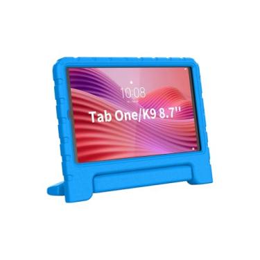 Imagem de E-puhate Capa para Lenovo Tab One/Lenovo Tab K9 (TB305FU) 8,7 polegadas 2025, capa protetora resistente para crianças com alça de suporte, fácil de segurar para crianças, meninos e meninas, azul