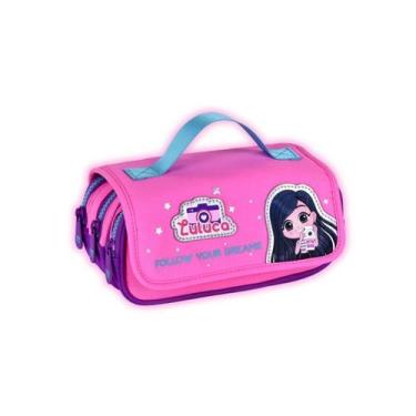 Imagem de Estojo Triplo Luluca 3 Divisórias Escolar Meninas Pandinhas - Clio Sty