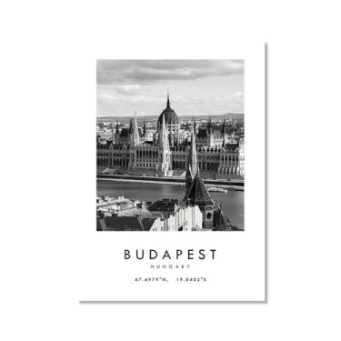 Imagem de Pôster de cidade preto e branco - impressão de viagem Roma Las Vegas Veneza Paris Sydney Amsterdam Amalfi Sanfrancisco Pintura em tela impressões de paisagem da cidade do mundo imagens de parede
