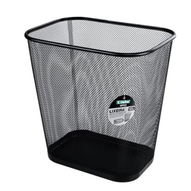 Imagem de Ordene - Lixeira Retangular de Metal com Capacidade de 12 Litros, Cor Preta, Linha Utti