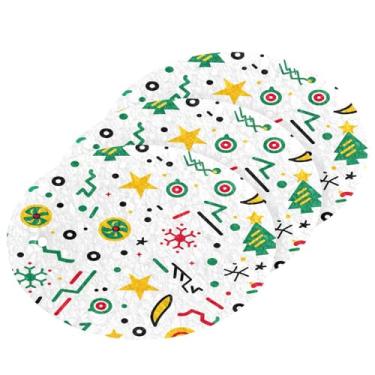 Imagem de Wassud Esponja de polpa de madeira de Natal para pratos, pacote com 3 esponjas de cozinha para limpeza, esfregão resistente para panelas antiaderentes pia banheiro, suprimentos de limpeza doméstica