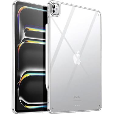 Imagem de PAIDAAR Capa transparente para iPad Pro de 13 polegadas (2025/2024), [não amarela] [proteção de grau militar de 3 metros] Capa transparente antiarranhões com acrílico rígido (traseira) + amortecedor