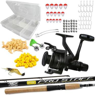 Imagem de Kit Pesca 10kg Completo Molinete Shimano IX 4000 Vara Carbono + Estojo