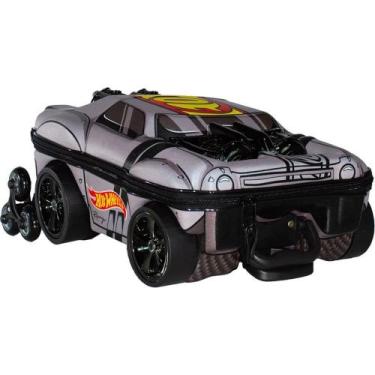 Imagem de Mochila Infantil com Rodinha HOT Wheels NIGHT Shifter Cinza