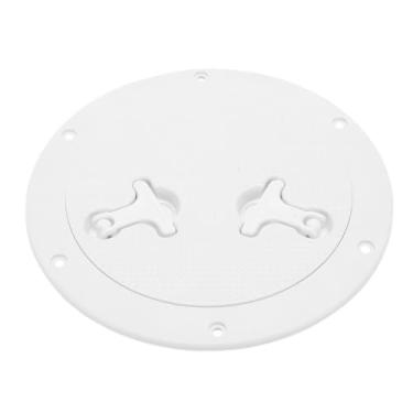 Imagem de Asixxsix Escotilha Redonda para Barco de 9 Polegadas, Escotilha de Inspeção Antiderrapante Com Tampa Removível, Escotilha de Placa de Convés de Nylon para Barcos Marinhos, Iates, Navios (Branco)