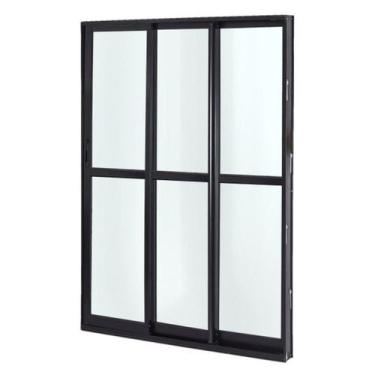 Imagem de Porta Sacada 3 Folhas Alumínio 1,20 X 2,10 com Fecho Hale Esquadrias