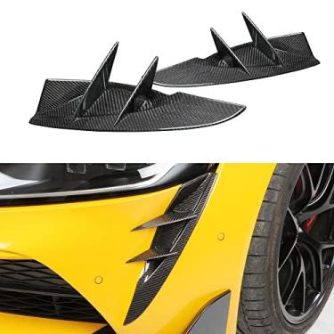 Imagem de JSWAN Capa de Sobrancelha de Luz de Neblina Frontal de Fibra de Carbono para Supra A90 MK5 Faróis Guarnição Moldura Decorativa Patch Para-choque Frontal Spoiler Adesivo Capa Armadura
