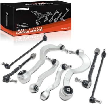 Imagem de A-Premium Conjunto de 8, braço de controle inferior dianteiro, extremidade de haste de direção externa interna, link de barra oscilante, compatível com BMW 750i/750Li 2006-2008, 745i/745Li 2002-2005