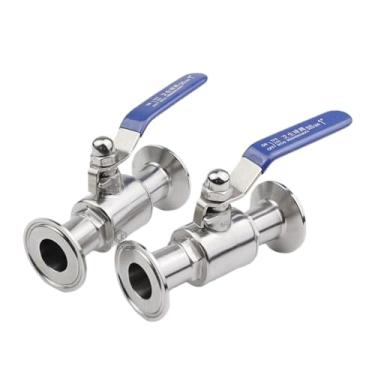 Imagem de `3/10.2 cm 2.5 cm 1-1/5.1 cm 5.1 cm 5.1 cm 304 aço inoxidável válvula de esfera sanitária braçadeira tripla 50,5 mm/64 mm tipo 1 peça (19 mm x virola 34)