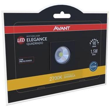 Imagem de Spot Led Mini Elegance Quadrado Preto Fosco 2700K 1,5W Avant