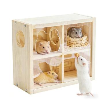 Imagem de Hamster Habitat | Cabana de com várias câmaras | Cabana de escalada para casa de gaiola Gerbil | para cerco, escalada, corrida, jogos, pequenos animais, chinchila, ouriço