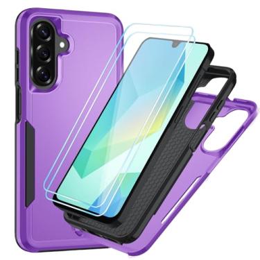 Imagem de Suncasetor Capa para Samsung Galaxy A16 5G/4G com protetor de tela HD [proteção contra quedas de grau militar] Proteção de corpo inteiro resistente à prova de choque para Galaxy A16 5G, lavanda/preta