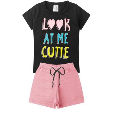 Imagem de Conjunto Infantil Verão Menina Look at me Cutie - Preto, 03