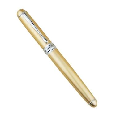 Imagem de XMKT Caneta-tinteiro de metal com clipe de prata estilo clássico, ponta de 0,5 mm, canetas de tinta de aço para presente, material de escritório, material escolar (ouro champanhe)