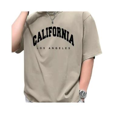 Imagem de Camiseta Masculina plus Size De Verão Em Algodão Casual Com Corte Solt